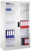 CP Stahlschrank 8930-055 S10098 lichtgrau, Acrylglas 4 Fachböden 120,0 x 40,0 x 195,0 cm, aufgebaut, 1 St.