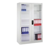 CP Stahlschrank 8930-055 S10098 lichtgrau, Acrylglas 4 Fachböden 120,0 x 40,0 x 195,0 cm, aufgebaut, 1 St.