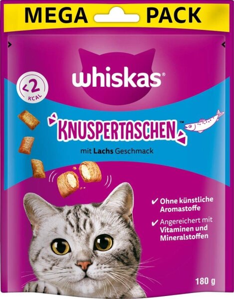 whiskas® Katzen-Leckerli Knuspertaschen mit Lachs 180,0 g