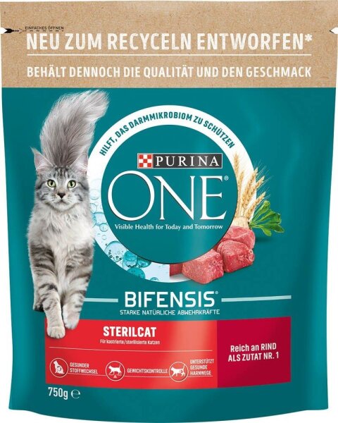 PURINA ONE® Katzen-Trockenfutter Sterilcat Rind und Weizen 750,0 g