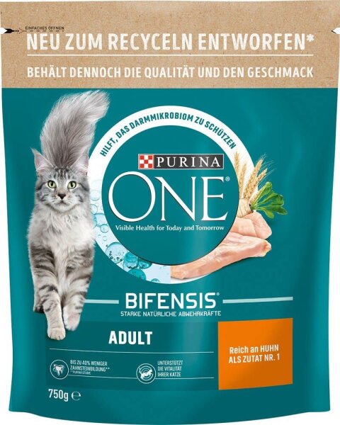 PURINA ONE® Katzen-Trockenfutter BIFENSIS® Huhn und Vollkorn Getreide 750,0 g