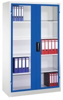 CP Stahlschrank 8930-055 S10099 lichtgrau, lichtblau, Acrylglas 4 Fachböden 120,0 x 40,0 x 195,0 cm, aufgebaut, 1 St.
