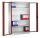 CP Stahlschrank 8930-055 S10101 lichtgrau, rubinrot, Acrylglas 4 Fachböden 120,0 x 40,0 x 195,0 cm, aufgebaut, 1 St.