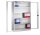 CP Stahlschrank 8931-055 S10296 lichtgrau, Acrylglas 4 Fachböden 120,0 x 50,0 x 195,0 cm, aufgebaut, 1 St.