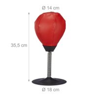 relaxdays Tisch Punchingball rot, schwarz