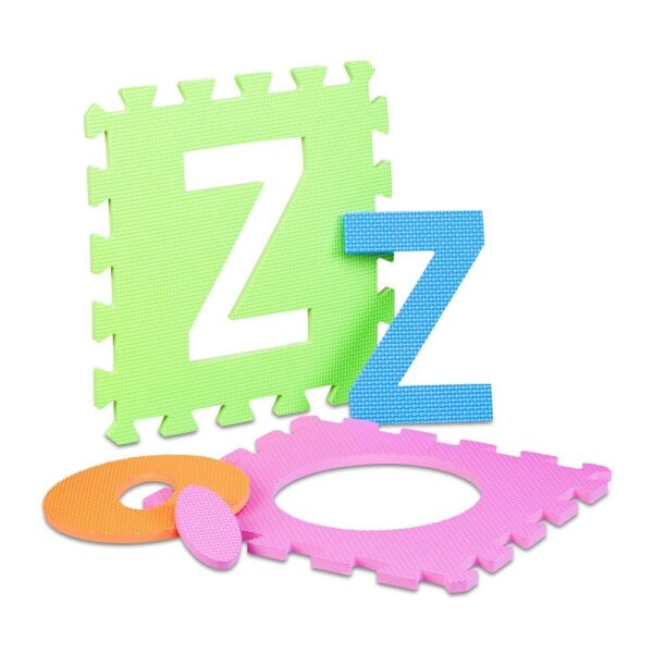 relaxdays Spielmatte ABC & Zahlen mehrfarbig 179,0 x 179,0 cm  ( 10021531_0 )