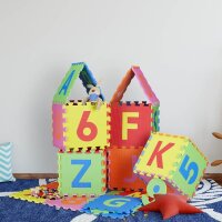 relaxdays Spielmatte ABC & Zahlen mehrfarbig 179,0 x...