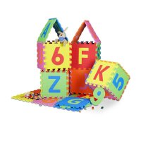 relaxdays Spielmatte ABC & Zahlen mehrfarbig 179,0 x 179,0 cm  ( 10021531_0 )
