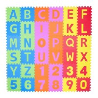 relaxdays Spielmatte ABC & Zahlen mehrfarbig 179,0 x 179,0 cm  ( 10021531_0 )