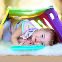 relaxdays Spielmatte ABC & Zahlen mehrfarbig 179,0 x 179,0 cm  ( 10021531_0 )