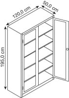CP Stahlschrank 8931-055 S10298 Acrylglas, clowngrün, lichtgrau 4 Fachböden 120,0 x 50,0 x 195,0 cm, aufgebaut, 1 St.