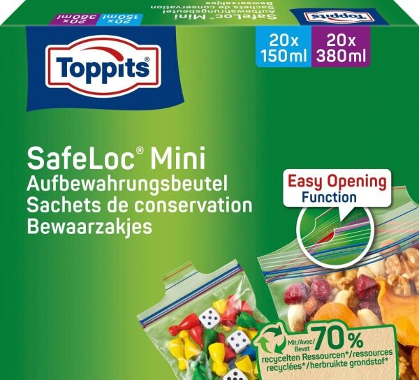 Toppits Gefrierbeutel SafeLoc Mini, 40 St.