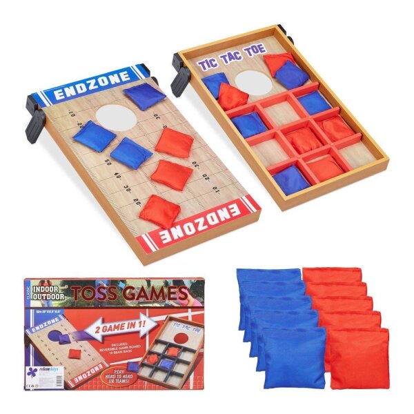 relaxdays 2 in 1 Cornhole & Tic Tac Toe Wurfspiel, 1 Set