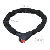 relaxdays Fahrradschloss SECURE schwarz 100,0 cm, 1 St.