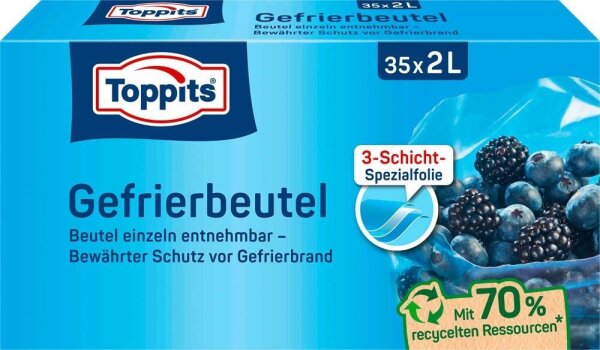 Toppits Gefrierbeutel 2,0 l, 35 St.
