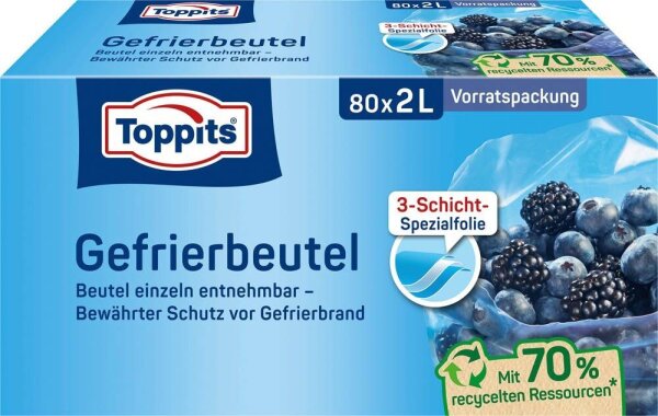 Toppits Gefrierbeutel 2,0 l, 80 St.