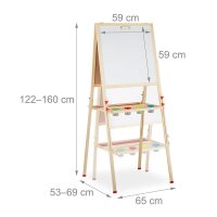 relaxdays Kindertafel 59,0 x 59,0 cm weiß/grün
