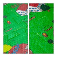 relaxdays Spielmatte Straße grün/bunt 90,0 x 90,0 cm  ( 10031432_0 )
