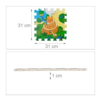 relaxdays Spielmatte Dinosaurier grün/bunt 90,0 x 90,0 cm