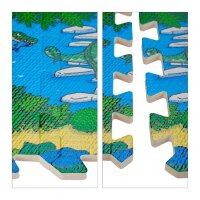 relaxdays Spielmatte Dinosaurier grün/bunt 90,0 x 90,0 cm