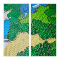 relaxdays Spielmatte Dinosaurier grün/bunt 90,0 x 90,0 cm