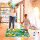 relaxdays Spielmatte Dinosaurier grün/bunt 90,0 x 90,0 cm