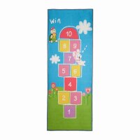 relaxdays Spielteppich Hüpfspiel blau/bunt 70,0 x...