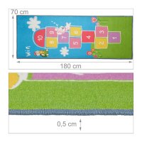 relaxdays Spielteppich Hüpfspiel blau/bunt 70,0 x 180,0 cm