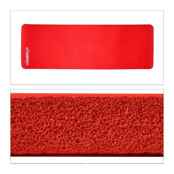 relaxdays Yogamatte rot 60,0 x 180,0 x 1,0 cm