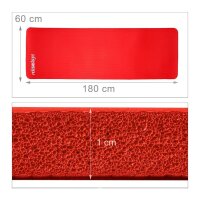 relaxdays Yogamatte rot 60,0 x 180,0 x 1,0 cm