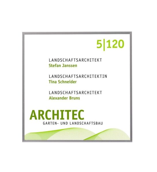 SignSystems® Türschild New Age Metall silber 15,0 x 15,0 cm, 1 St.