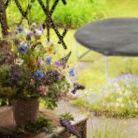 relaxdays Abdeckplane für Trampoline schwarz 427,0 cm  ( 10026451_657 )