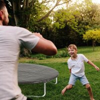 relaxdays Abdeckplane für Trampoline schwarz 427,0 cm  ( 10026451_657 )