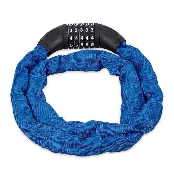 relaxdays Fahrradschloss blau 120,0 cm, 1 St.