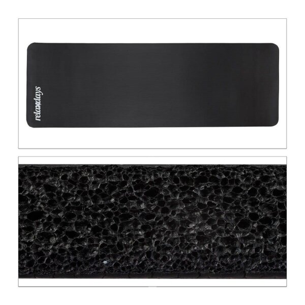 relaxdays Yogamatte schwarz 60,0 x 180,0 x 1,0 cm