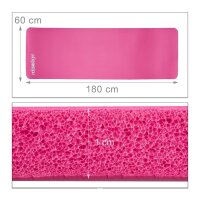relaxdays Yogamatte pink 60,0 x 180,0 x 1,0 cm