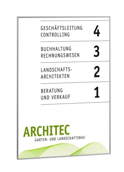SignSystems® Türschild New Age Metall silber DIN A4, 1 St.
