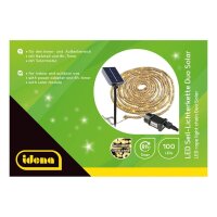 Idena 100er Seil Solar LED Lichterkette braun 14,0 m, 1 St.