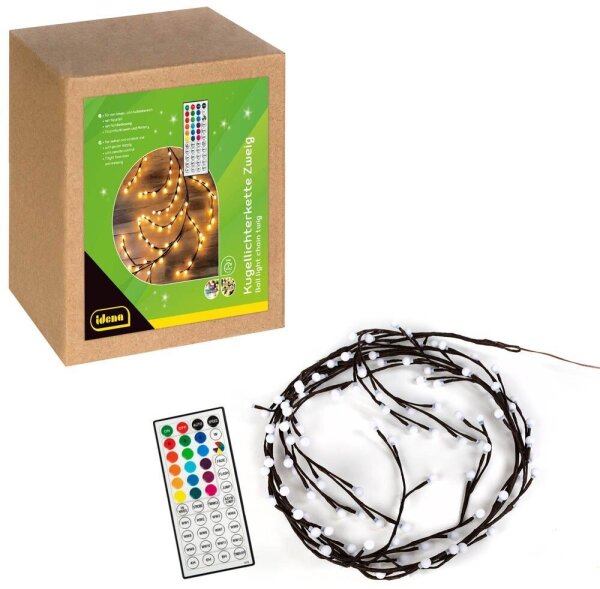Idena 120er Kugel-Zweige LED Lichterkette braun 7,0 m, 1 St.