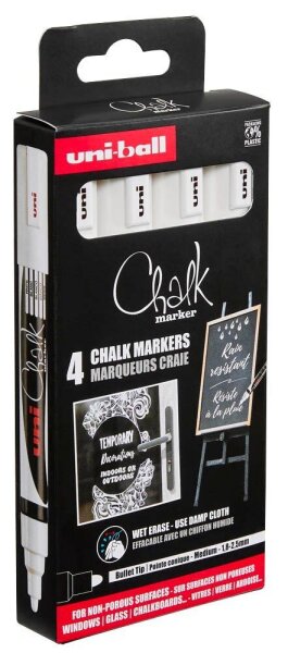 uni-ball Chalk PWE-5M Kreidemarker weiß 1,0 - 2,0 mm, 4 St.
