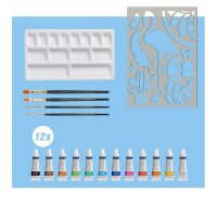 FABER-CASTELL Aquarell Bastelfarben-Set farbsortiert 12...