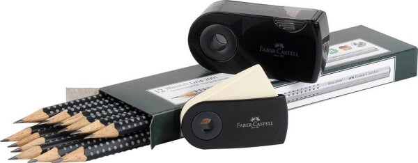 FABER-CASTELL Grip 2001 Bleistifte B schwarz, 1 Set