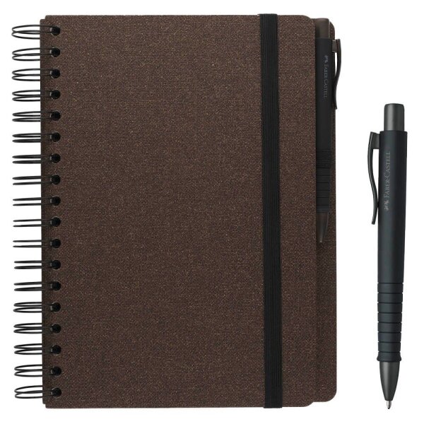 FABER-CASTELL Notizbuch ca. DIN A5 blanko, espresso Hardcover 180 Seiten, 1 Set