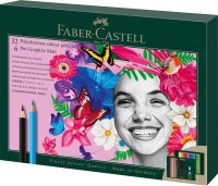 FABER-CASTELL Polychromos & Pitt Graphite Matt Malset farbsortiert, 40 St.