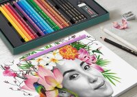 FABER-CASTELL Polychromos & Pitt Graphite Matt Malset farbsortiert, 23 St.