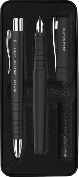 FABER-CASTELL Schreibset  Poly Ball Pen schwarz
