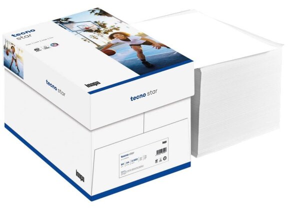 tecno Kopierpapier star DIN A4 80 g/qm 2.500 Blatt Maxi-Box