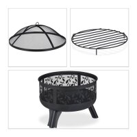 relaxdays Feuerschale schwarz 60,0 cm