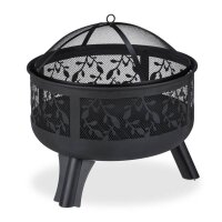 relaxdays Feuerschale schwarz 60,0 cm