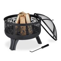 relaxdays Feuerschale schwarz 60,0 cm